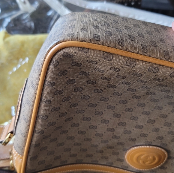 Vintage GUCCI Micro GG Canvas Cross body Shoulder Bag PVC Leather Beige - Picture 16 of 16